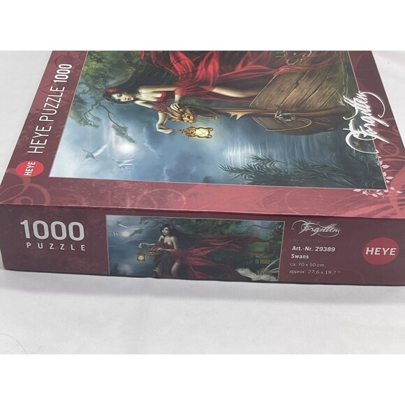 Heye Jigsaw Puzzle Forgotten Cris Ortega Swans Dark Rose 1000 pc  Gothic Fantasy - Picture 15 of 16